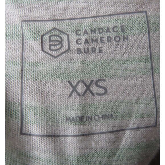 Candace Cameron Bure Sunkissed Linen Blend Green Striped V Neck Tank Dress XXS - Picture 4 of 7